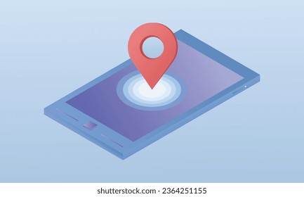 smartphone positions.on blue background.isometric Vector Design Illustration.