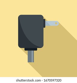 Smartphone power adapter icon. Flat illustration of smartphone power adapter vector icon for web design
