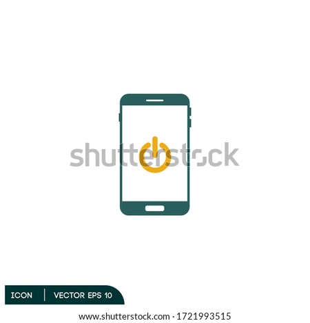 smartphone with power button icon illustration vector eps 10