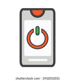 smartphone with power illustration. smartphone illustration. vector icon. 