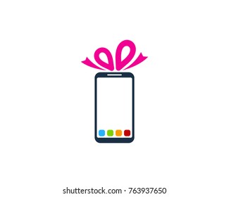 Smartphone Present Gift Icon Logo Design Element