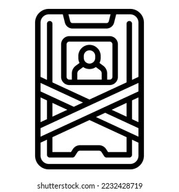 Smartphone privacy icon outline vector. Deleting account. Remove web