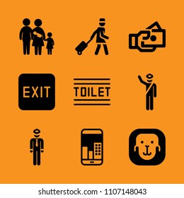 smartphone, problem, exit and mammal icon set. Vector illustration for web and design.