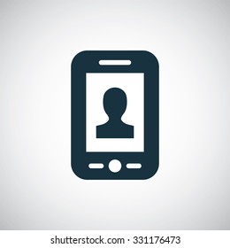 smartphone profile icon, on white background
