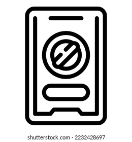 Smartphone profile icon outline vector. Web remove. Mobile network