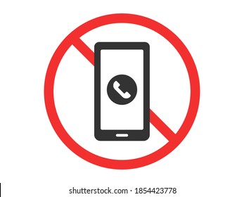 Smartphone prohibition mark icon illustration.