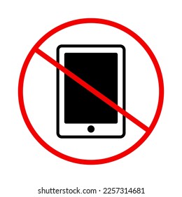 Smartphone-Verbotszeichen. Smartphone-Warnzeichen. Vektorgrafik.