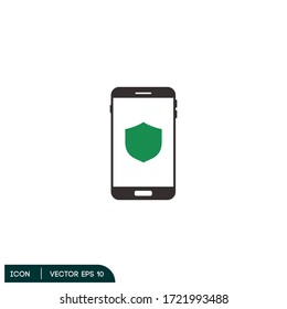 smartphone protected icon illustration, vector eps 10