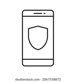 Smartphone protection icon flat design vector