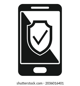 Smartphone-Schutz Symbol einfache Vektorgrafik. Online-Telefon. Mobile Zahlung