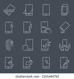 Smartphone Protection icons set . Smartphone Protection pack symbol vector elements for infographic web