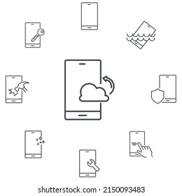 Smartphone Protection  icons set . Smartphone Protection pack symbol vector elements for infographic web