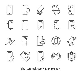 Protective film for device line icon Royalty Free Vector