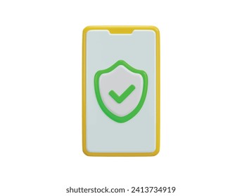 Smartphone with protection shield secure payment icon vector illustration