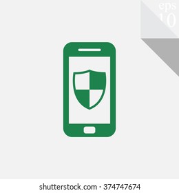 Smartphone protection vector icon