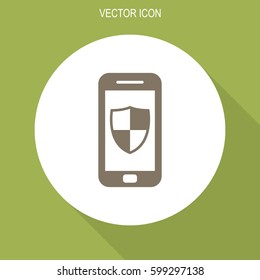 Smartphone protection vector icon. 