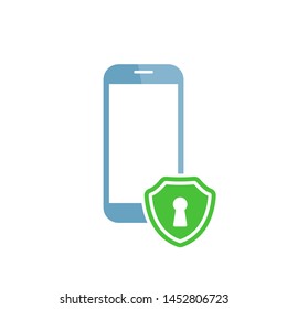 Smartphone protection vector icon. Phone Security icon
