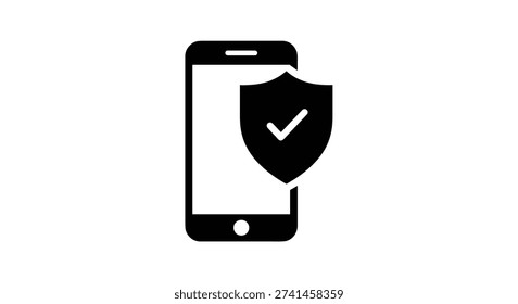 Smartphone with protective shield logo
