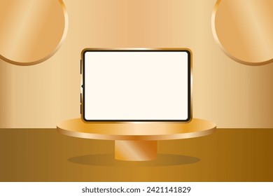Smartphone prototype mockup gold wallpaper 