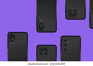 Modelo de prototipo de Smartphone con fondo morado