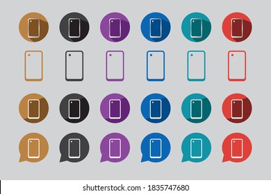 smartphone with punch hole camera icon set. Smartphone vector graphic for any business.