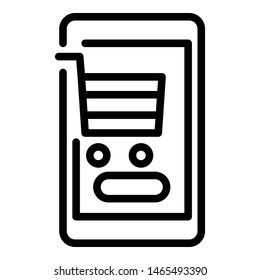 Smartphone purchase icon. Outline smartphone purchase vector icon for web design isolated on white background