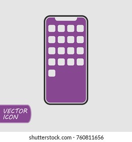 Smartphone purple vector flat icon