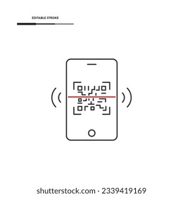 Smartphone And Qr Code Scan Icon Vector Design.