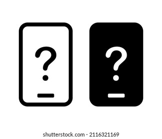 Smartphone with question icon. Vector illustration