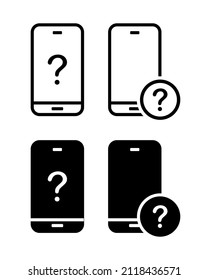 Smartphone with question sign. Vector illustration