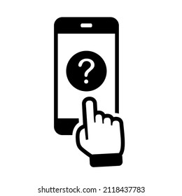 Smartphone con signo de interrogación. Ilustración del vector