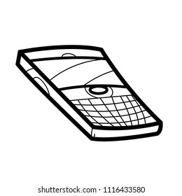 Smartphone with qwerty keyboard. Communication Icon in line art