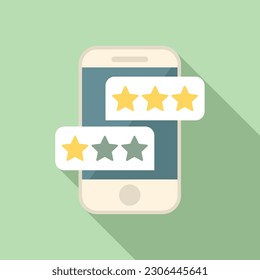 Smartphone ranking icon flat vector. Medal quality. Win success