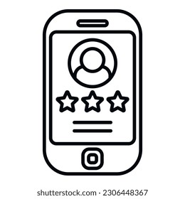 Smartphone ranking icon outline vector. Medal trophy. Top win