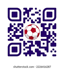 Smartphone readable QR code Play football with soccer ball icon. Vector illustration