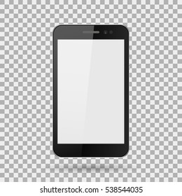 smartphone realistic, mobile phone with a blank screen, on isolate background, stylish vector illustration EPS10