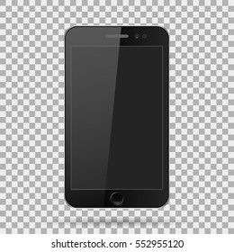 smartphone realistic, mobile phone with a blank screen, on isolate background, stylish vector illustration EPS10