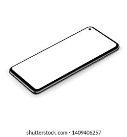 Smartphone realistic perspective mockup vector illustration easy place demo on screen.
