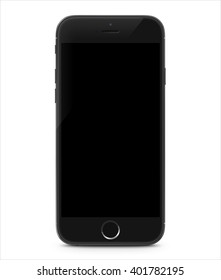 Smartphone realistic vector iphon illustration. Mobile phone mockup with blank screen isolated on white background