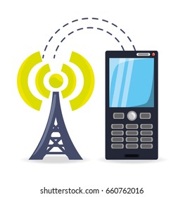 smartphone receiving wifi connection of the tower