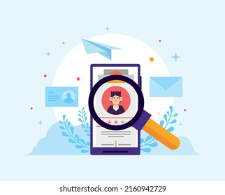 Smartphone With Recruitment Process Icons