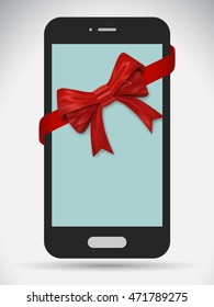 Smartphone with red bow