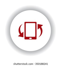 Smartphone, red isolated white background
