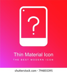 Smartphone red and pink gradient material white icon minimal design