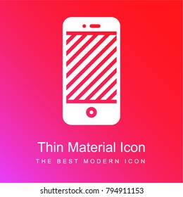 Smartphone red and pink gradient material white icon minimal design