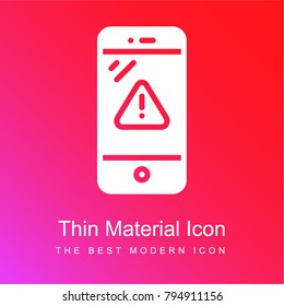 Smartphone red and pink gradient material white icon minimal design
