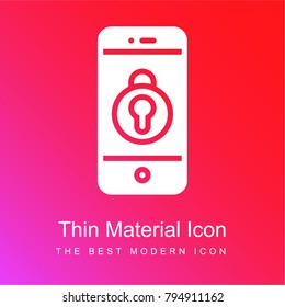 Smartphone red and pink gradient material white icon minimal design