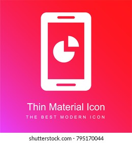 Smartphone red and pink gradient material white icon minimal design