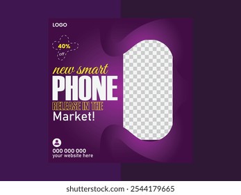 Smartphone Release in The Market , Social Media Banner Design Template