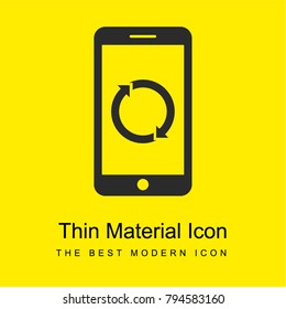 Smartphone with Reload Arrows bright yellow material minimal icon or logo design